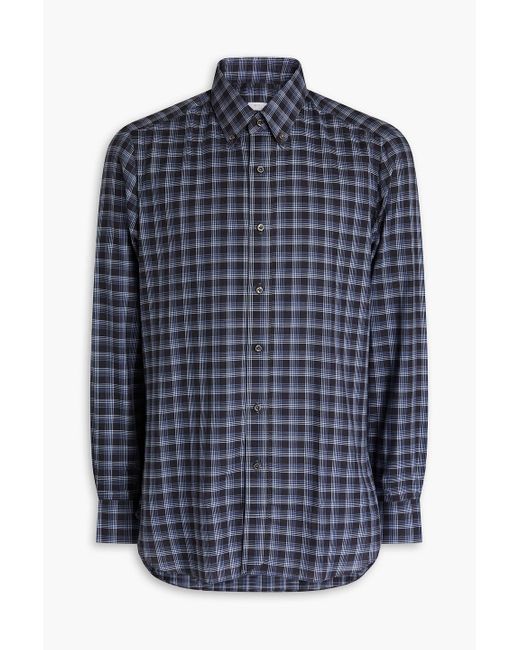 Boglioli Blue Gingham Cotton-twill Shirt for men