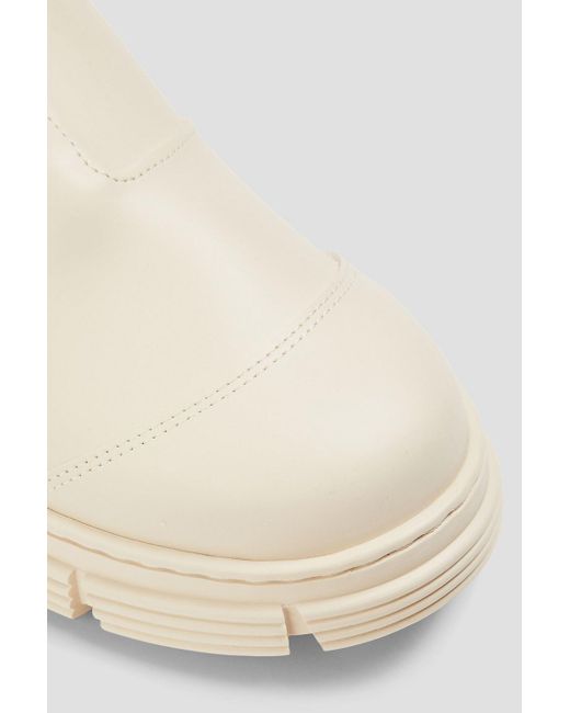 Ganni White Crop City Rubber Ankle Boots