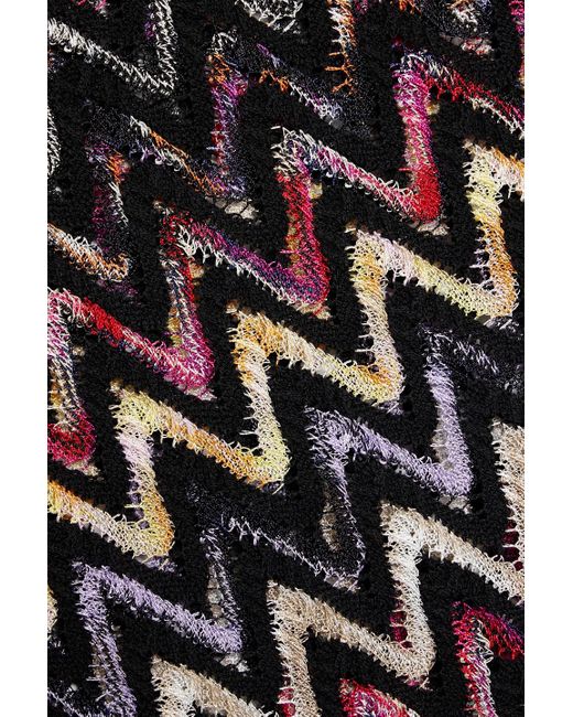 Missoni Black Crochet-knit Wool-blend Top