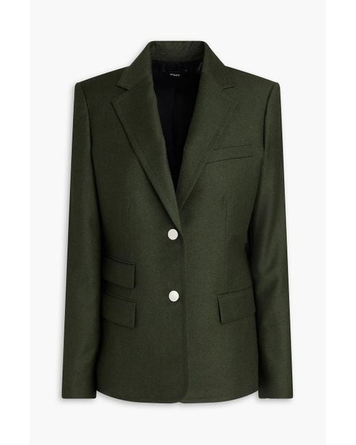 Theory Green Wool-Flannel Blazer