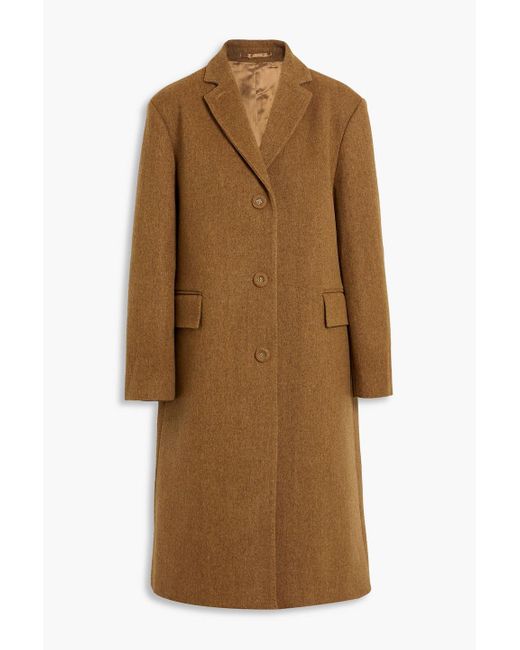 Officine Generale Brown Amber Wool-blend Felt Coat