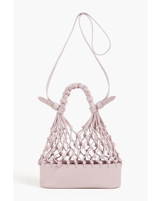 Zimmermann Pink Macramé And Leather Tote