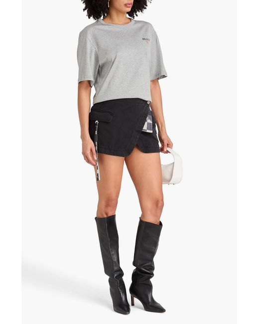 Emilio Pucci Black Cotton-Twill Mini Wrap Skirt