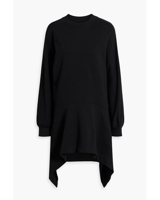 Dries Van Noten Black Asymmetric French Cotton-terry Dress