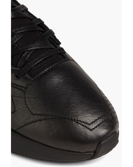 Y-3 Black Kaiwa Leather And Neoprene Sneakers for men