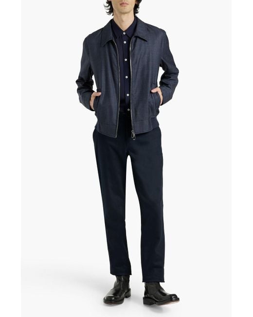 Canali Blue Wool, Silk And Linen-blend Jacket for men