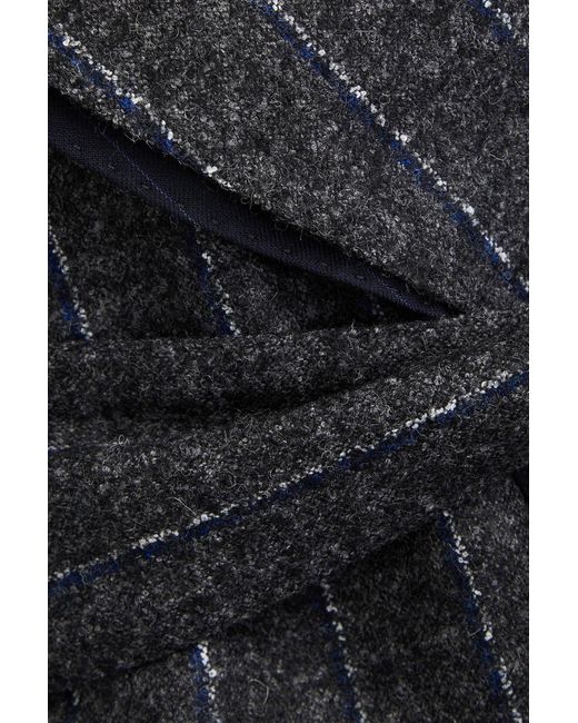 Dolce & Gabbana Black Wrap-effect Pinstriped Felt Jacket