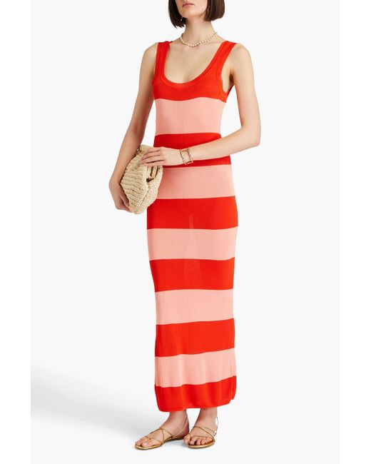Zimmermann Red Striped Knitted Maxi Dress