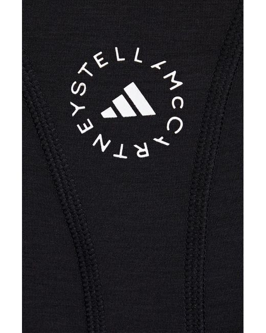 Adidas By Stella McCartney Black Sport-bh aus stretch-material mit logoprint