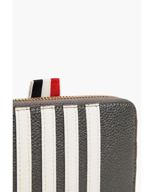 Thom Browne Black Striped Pebbled-leather Wallet