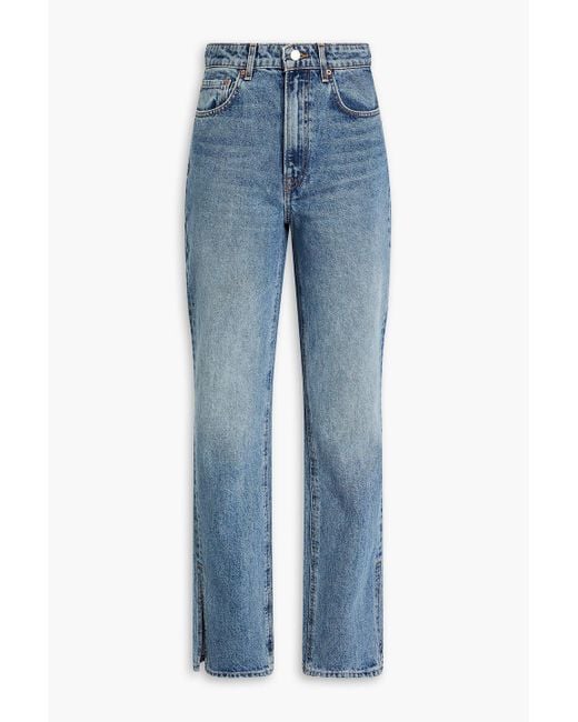 GRLFRND Blue Harlow High-rise Slim Bootcut Jeans