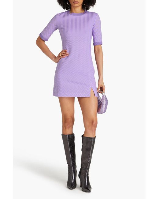 Missoni Purple Minikleid aus jacquard-strick