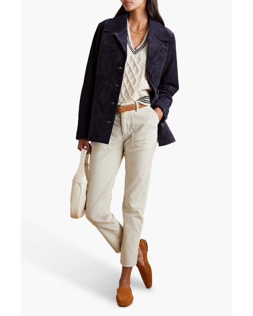 Nili Lotan White Jenna Cropped Cotton-blend Corduroy Slim-leg Pants