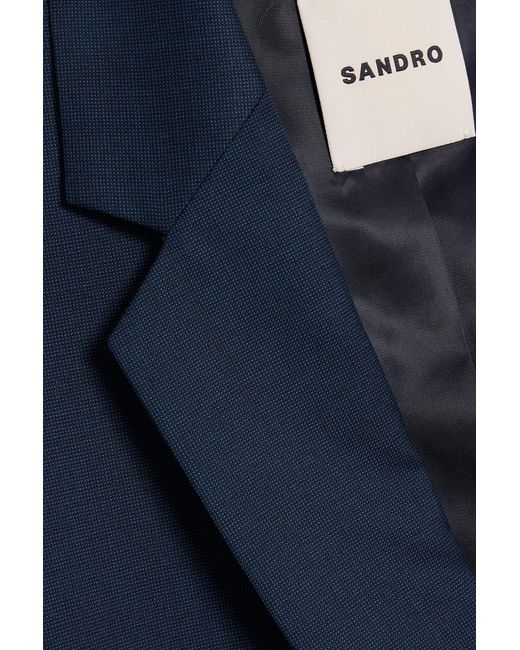 Sandro Blue Wool-Tweed Blazer for men
