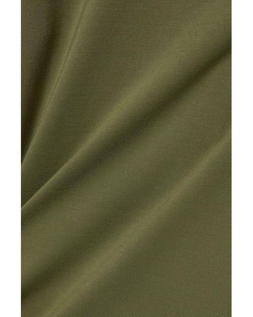 The Attico Green Quinn Draped Stretch-jersey Mini Dress