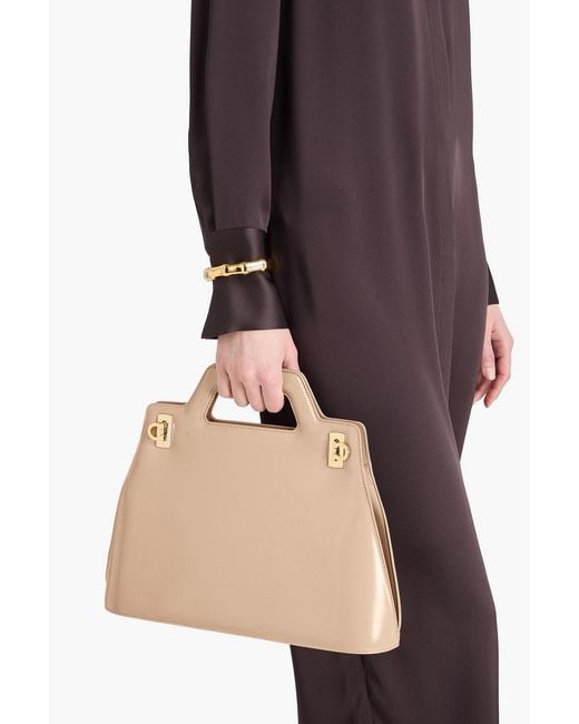Ferragamo Natural Wanda Leather Tote