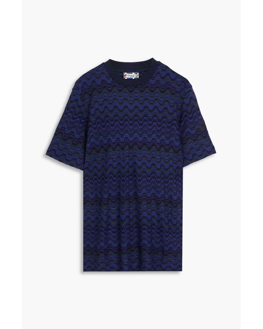 Missoni Blue Crochet-knit T-shirt for men