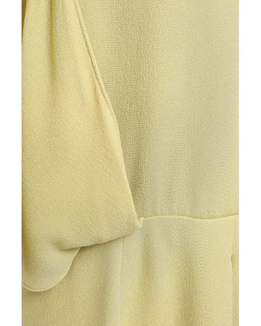 Valentino Garavani Yellow Draped Silk-crepe Maxi Dress