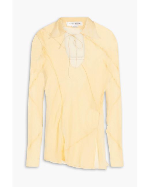 Victoria Beckham Yellow Bluse aus chiffon und stretch-spitze