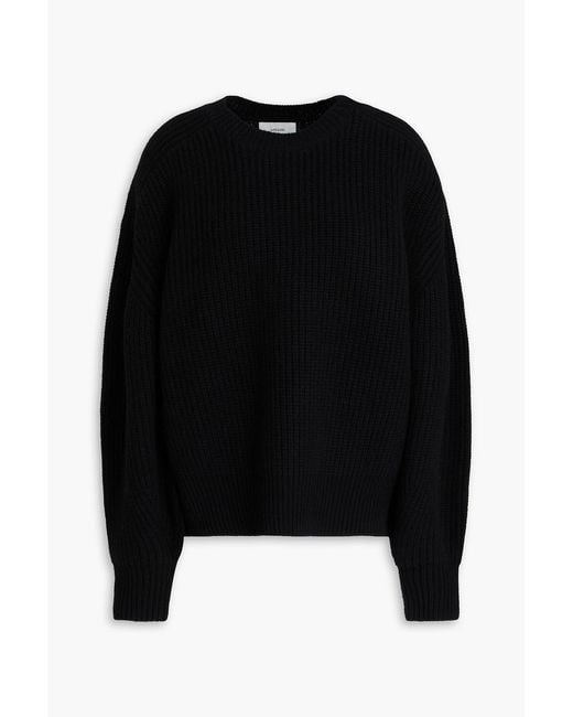 Loulou de Saison Black Nauru Ribbed Cashmere Sweater