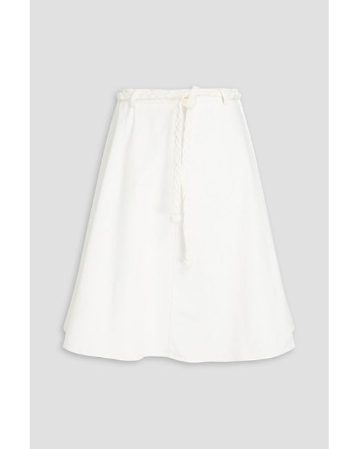 RED Valentino White Stretch-cotton Twill Skirt