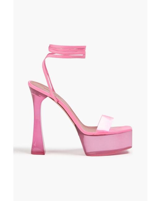 AMINA MUADDI Pink Plateausandalen "sita" aus pvc und veloursleder