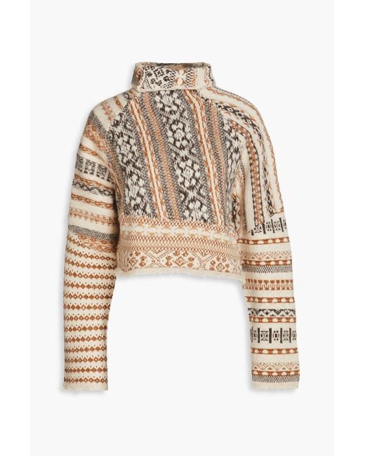 Rag & Bone Natural Hollis Fair Isle Jacquard-knit Wool-blend Turtleneck Sweater