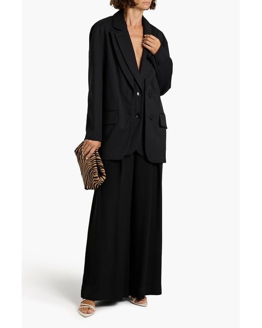 Tibi Black Layer Liam Wool-blend Blazer
