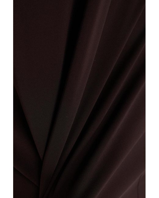 Tibi Brown Harlow Strapless Jersey Midi Dress