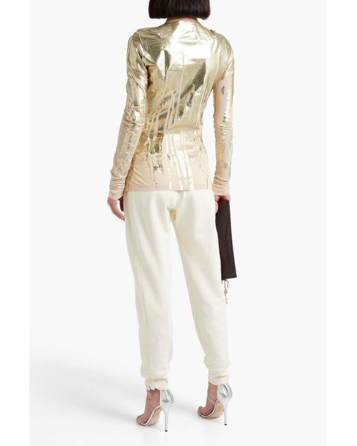 Acne Metallic Coated Knitted Top