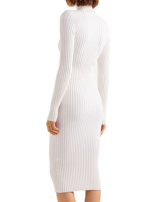 white turtleneck midi dress