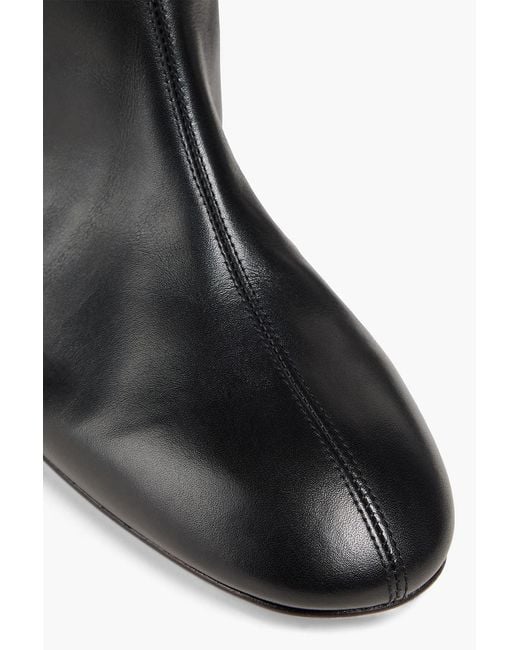 Aeyde Black Willa Leather Knee Boots
