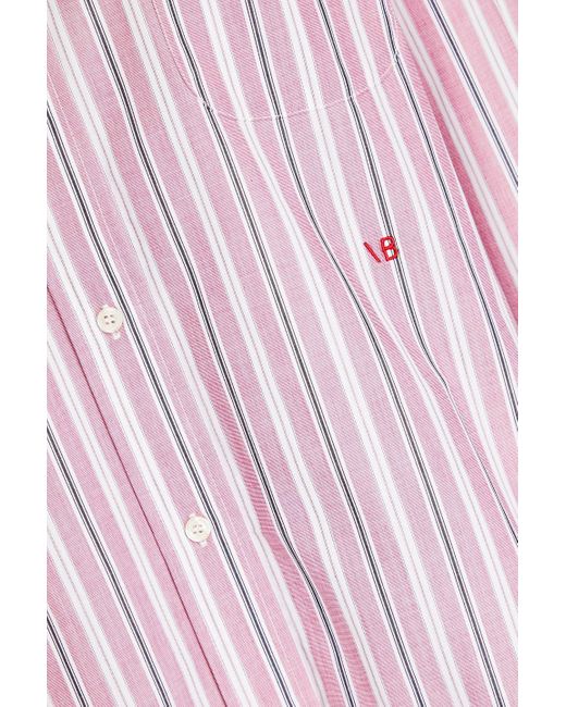 Victoria Beckham Pink Striped Cotton Shirt