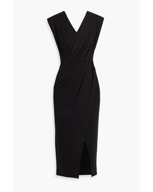 Diane von Furstenberg Black Hallie Wrap-Effect Stretch-Jersey Midi Dress