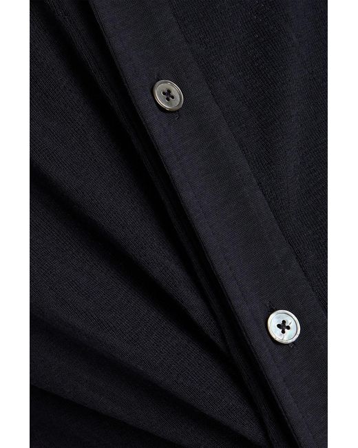 Officine Generale Blue Kai Pointelle-Knit Lyocell And Cotton-Blend Shirt for men