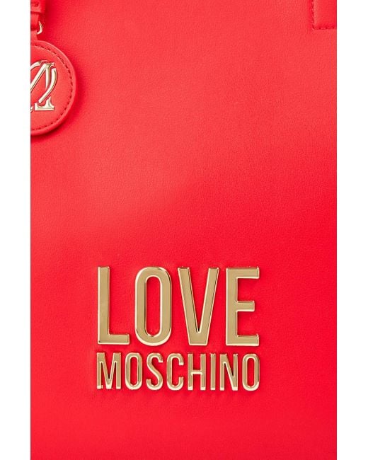 Love Moschino Red Tote bag aus kunstleder