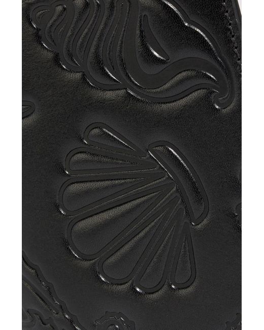Thom Browne Black Embossed Leather Wallet for men