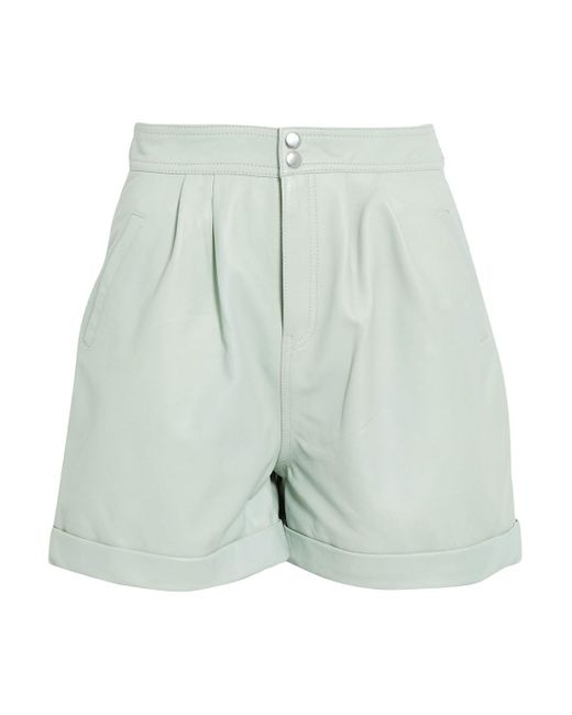 Muubaa Belle Pleated Leather Shorts in 