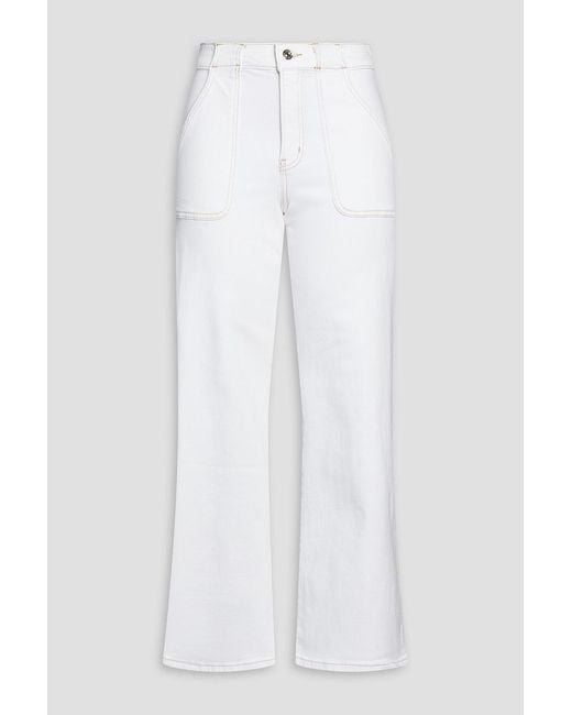 FRAME White The Modern Pocket High-Rise Flared Jeans