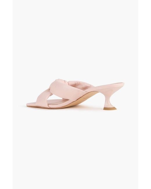Stuart Weitzman Pink Playa Knotted Leather Mules