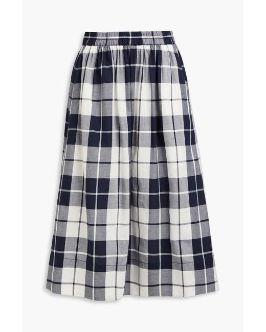 Alex Mill Blue Checked Cotton-poplin Skirt