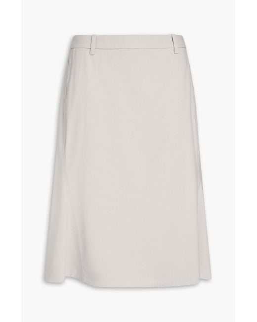 Theory White Wool-Blend Twill Skirt