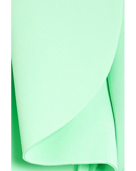 Badgley Mischka Green Kleid aus scuba mit rüschen