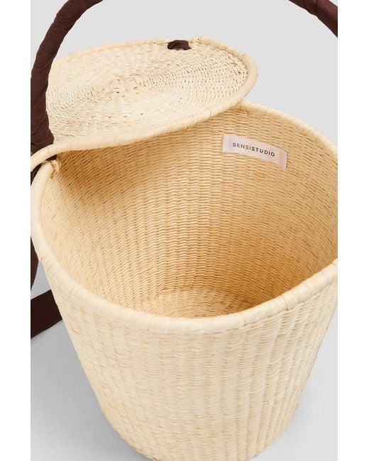 Sensi Studio Natural Toquilla Straw Bucket Bag