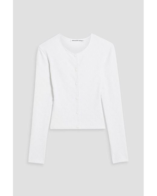 T By Alexander Wang White Jacquard-knit Cardigan