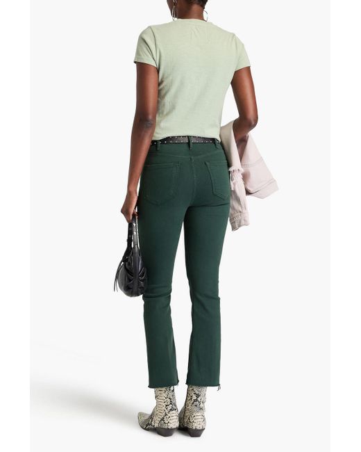 Mother Green The Hustler High-Rise Kick-Flare Jeans