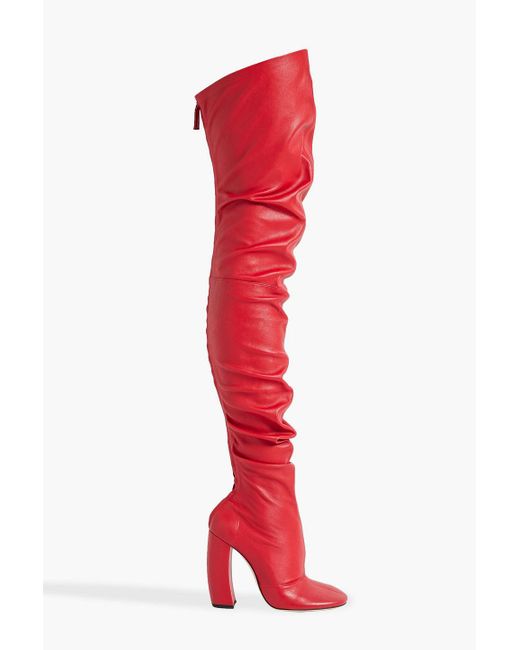 Victoria Beckham Red Leather Over-the-knee Boots