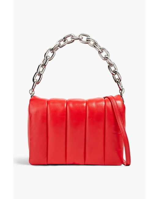 Stand Studio Red Brynn schultertasche aus gestepptem leder