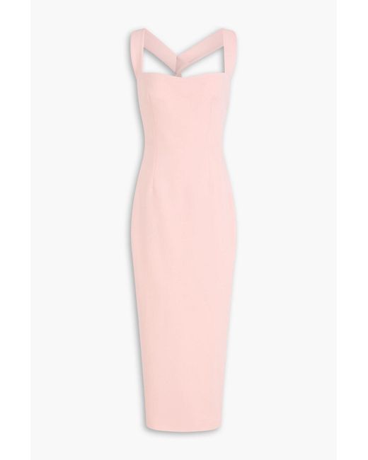 Rachel Gilbert Pink Jacqui Crepe Midi Dress