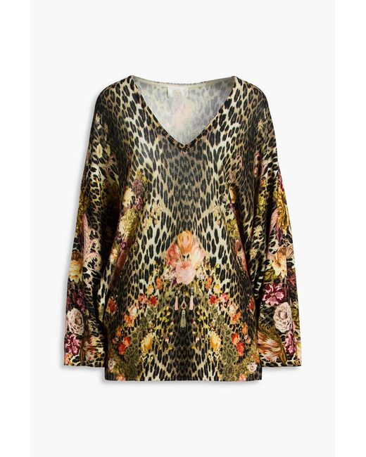 Camilla Multicolor Printed Wool Sweater